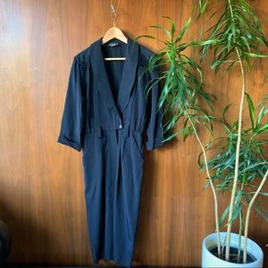 Vintage Black Midi 80’s Dress